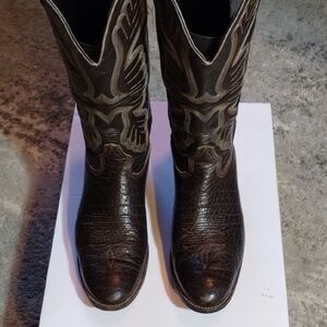 Men's Western Dark Brown Leather Boots